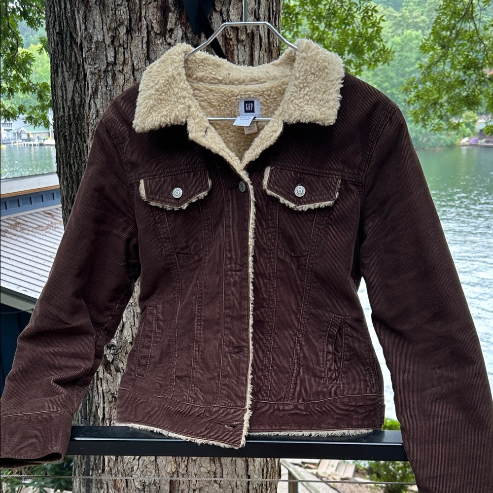 GAP Brown Sherpa-Lined Jean Jacket